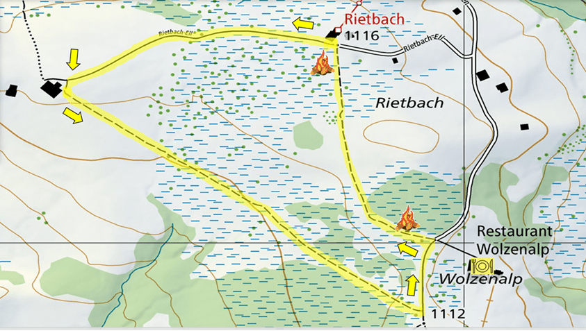 Karte Moorweg Wolzenalp