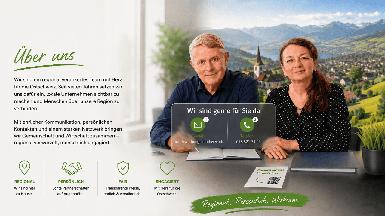 Über uns Wir sind Alena und Christian Blattner – und wir lieben es, die Schweiz zu entdecken. Spaziergänge, leichte Wanderungen und kleine Ausflüge gehören für uns seit vielen Jahren zum Alltag. Dabei haben wir immer wieder festgestellt, wie viele schöne Orte es in der Schweiz zu entdecken gibt – manchmal ganz in der Nähe, manchmal etwas weiter entfernt. Mit Regionales-Ostschweiz möchten wir diese Freude am Entdecken weitergeben und Sie inspirieren, selbst loszuziehen. Ob ein spontaner Tagesausflug, ein gemütlicher Spaziergang, eine leichte Wanderung oder ein Ziel für die nächsten Ferien: Auf unserer Website sammeln wir Orte, die wir interessant, schön oder einfach sehenswert finden. Dabei muss ein Ausflug nicht kompliziert sein. Manchmal reicht ein freier Nachmittag, ein schönes Wetterfenster und ein Ziel, das man bisher noch nicht kannte. Wir möchten Ihnen möglichst unkompliziert zeigen, was es in der Schweiz zu entdecken gibt – mit Informationen zu den Ausflugszielen, persönlichen Eindrücken und praktischen Hinweisen für die Planung. Und weil wir finden, dass schöne Ausflüge allen offenstehen sollten, sind alle Informationen auf Regionales-Ostschweiz kostenlos zugänglich. Für uns ist das das kleine Pünktchen auf dem i. Vielleicht entdecken Sie bei uns ja Ihren nächsten Lieblingsort.